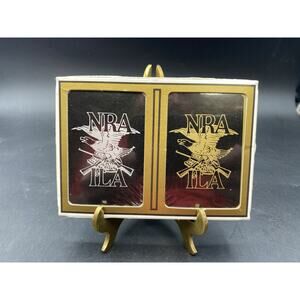 NRA ILA Playing Cards Set Gemaco 2 Sealed Decks Black & Gold Poker New ! !!